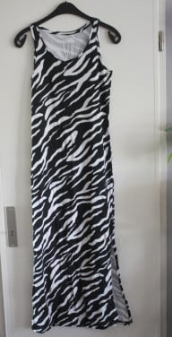 Lange jurk zebra print maat 36