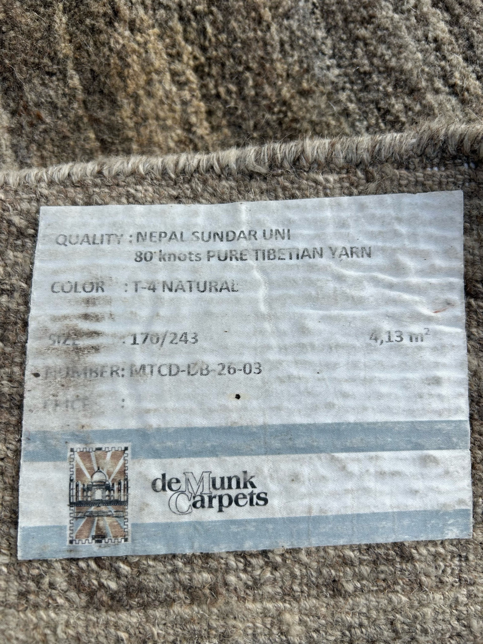 Hoogkwaliteit tapijt, 100% wol, handgeknoopt in Nepal