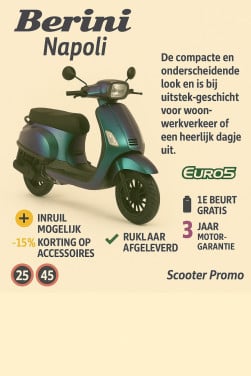 De Berini Napoli met stijlvolle Riva look is weer op voorraad.
