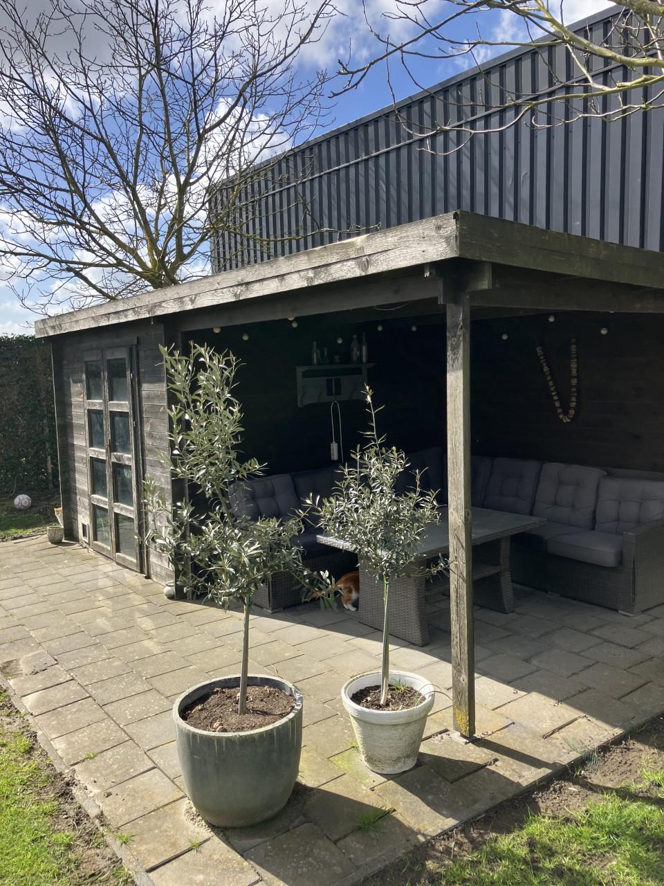 Overkapping met schuurtje