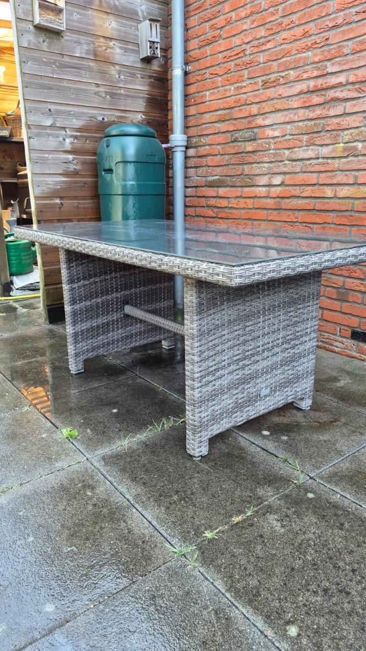 Garden Impressions tuintafel 150 × 80 cm met glazen blad