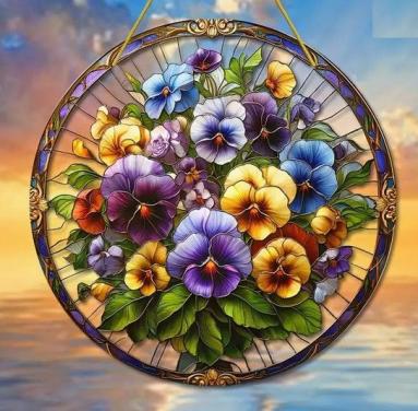 Raamhanger bloemen - viooltjes