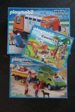 Complete sets playmobil, gezinsauto met speedboot, appeloogst, Princess
