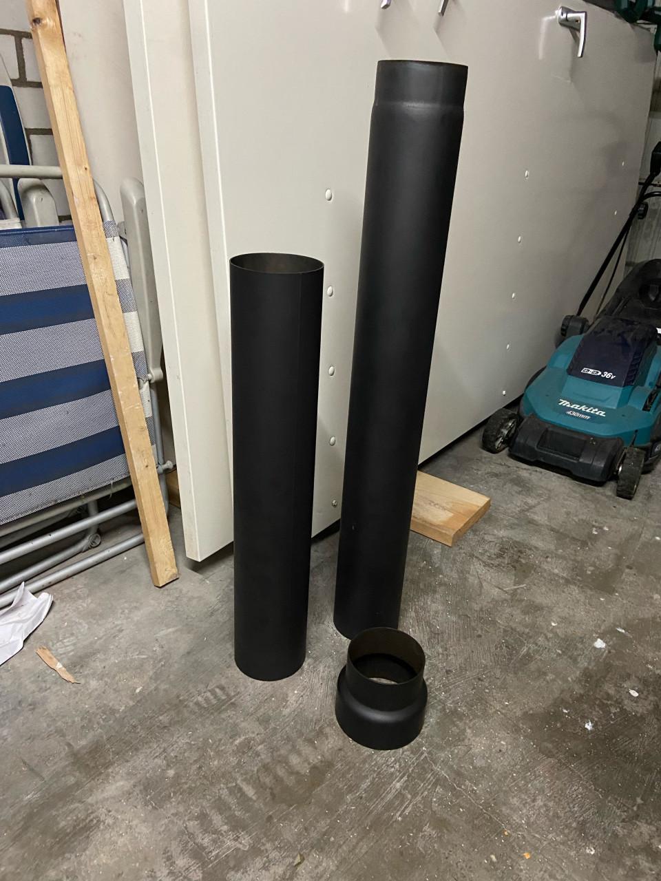 Kachelpijp zwart dikwandig 2 mm D 130mm