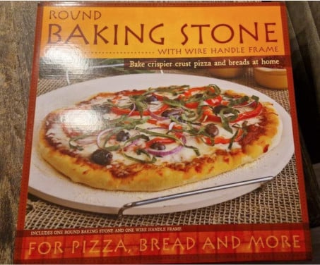 Pizzasteen 33cm met metalen handvat