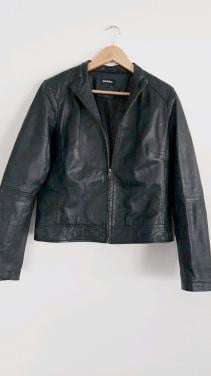 PROMISS: Prachtig zwart lederen jackje maat L