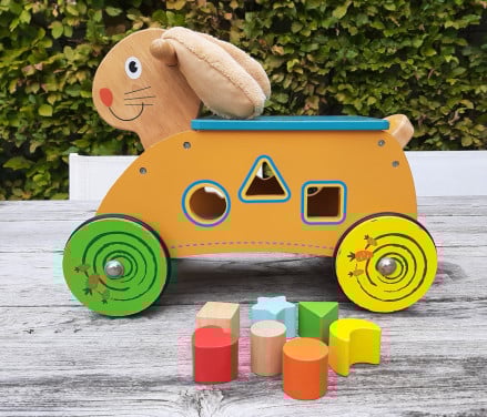 Loopkar hout konijn