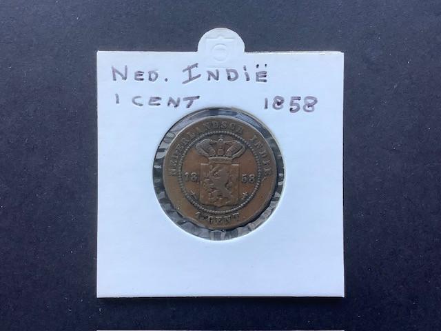 Nederlandsch Indië 1 cent 1858.