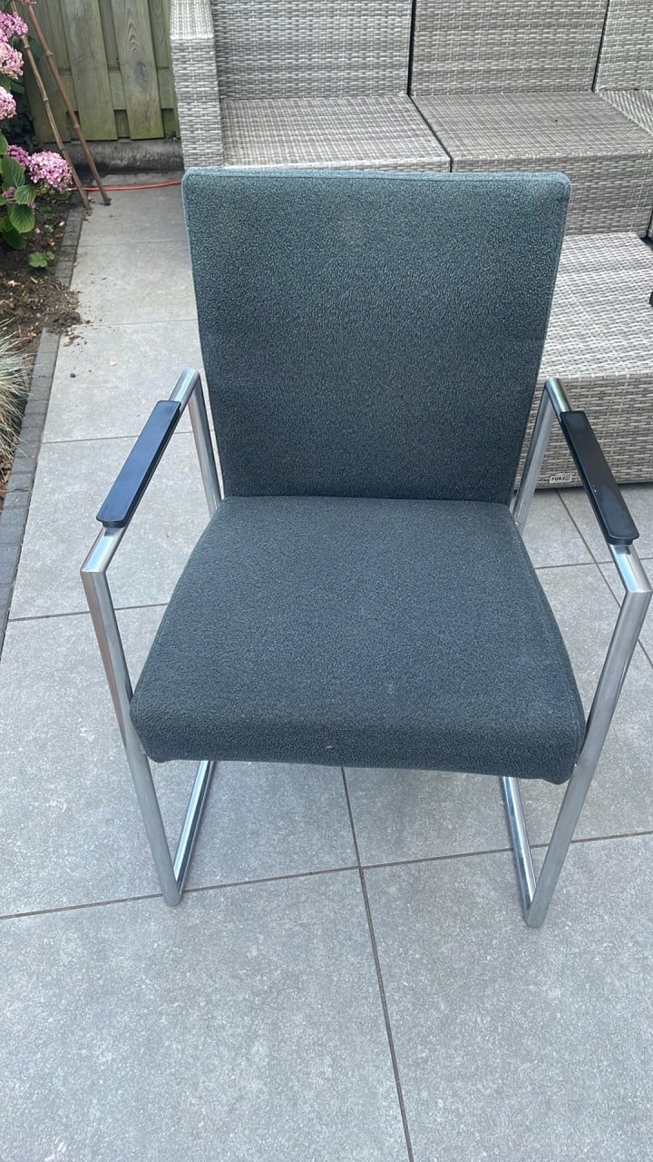 Eetkamerstoelen grijs 6 stuks