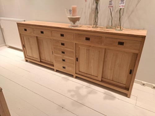 Massief teak dressoir - NIEUW - 260cm lang, nog 2 stuks!
