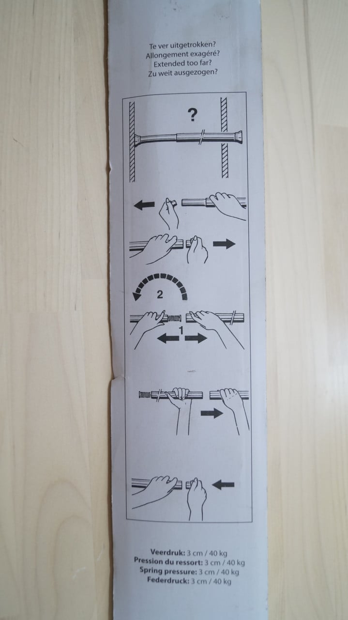 Differnz verstelbare douchegordijn stang.
