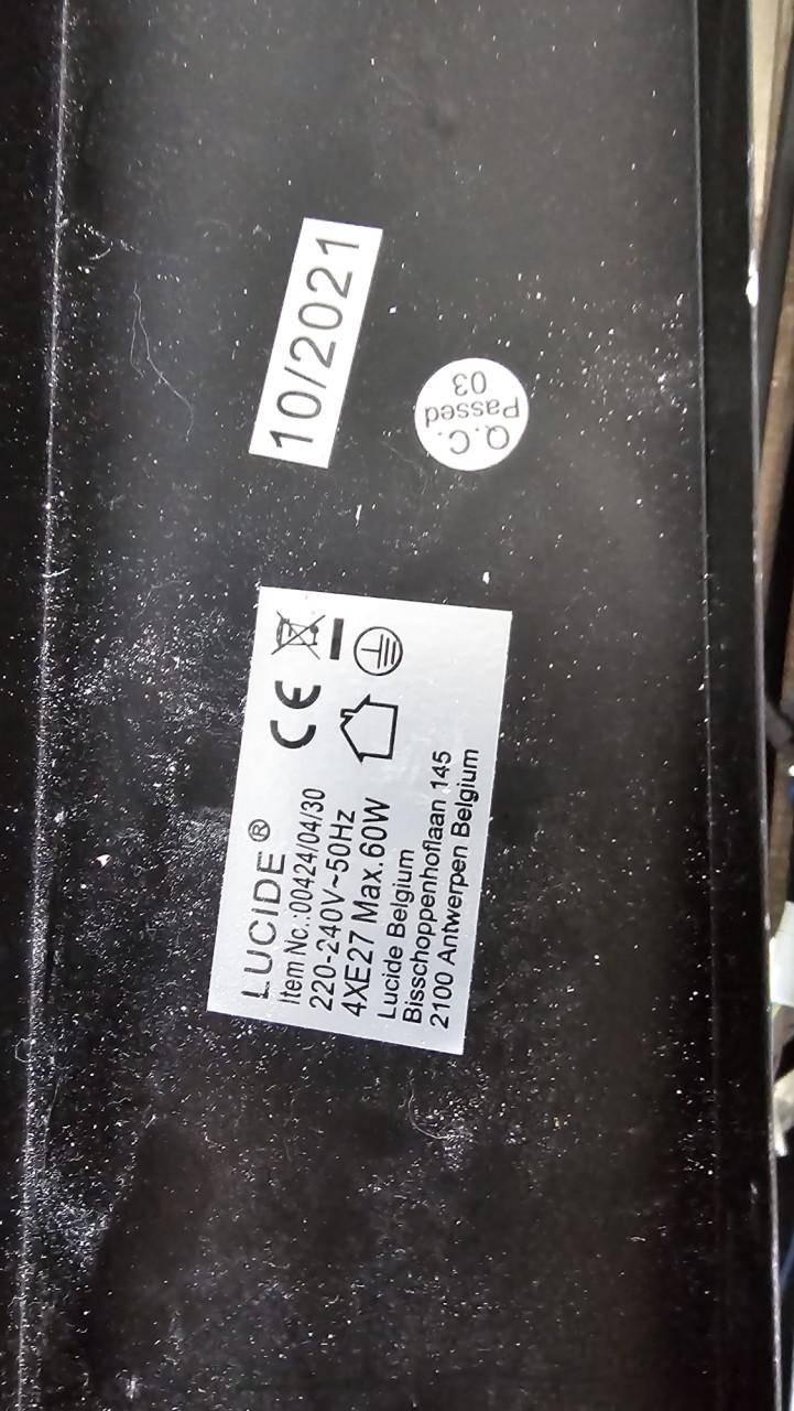 Plafondlamp zwart metaal lucide