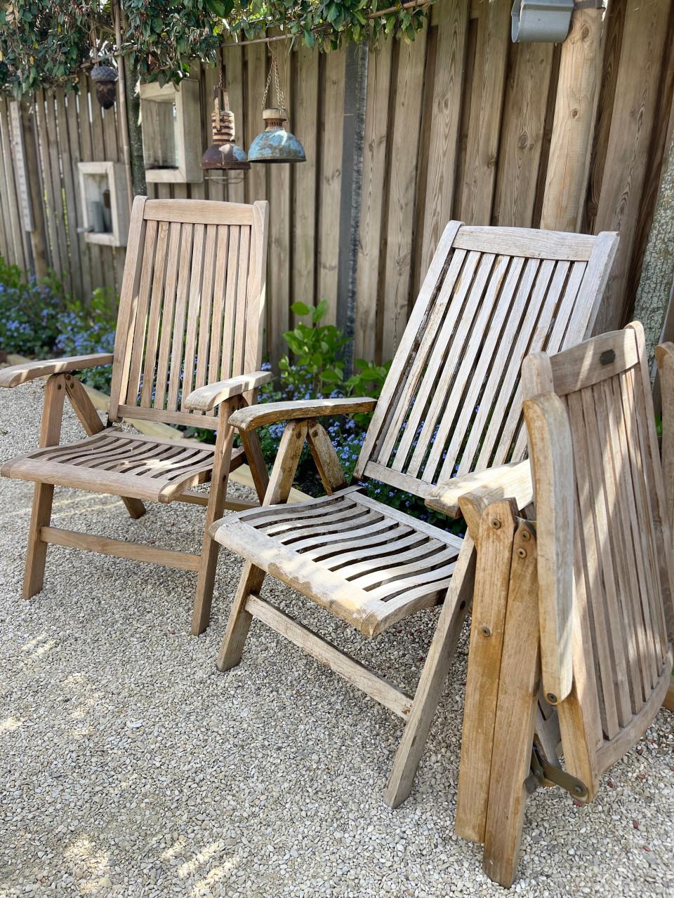Teakhouten tuinstoelen inklapbaar