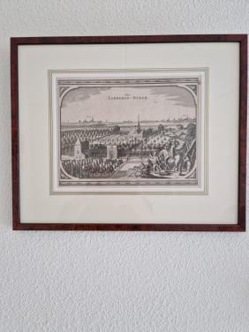 Originele kopergravure Vlissingen ’t Huys Lammeren-Burgh, omstreeks 1670