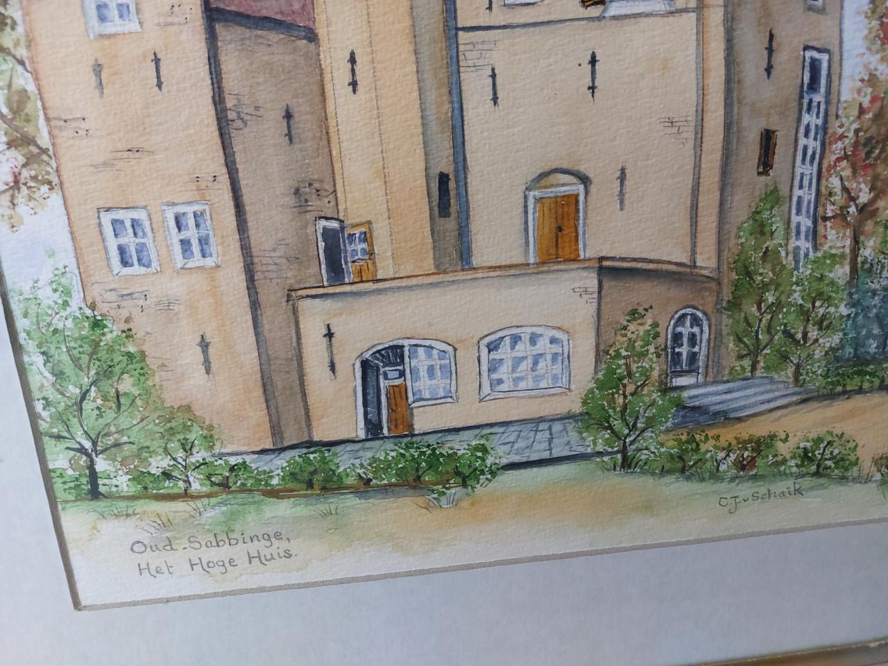 Schilderij Oud-Sabbinge, Het Hoge Huis