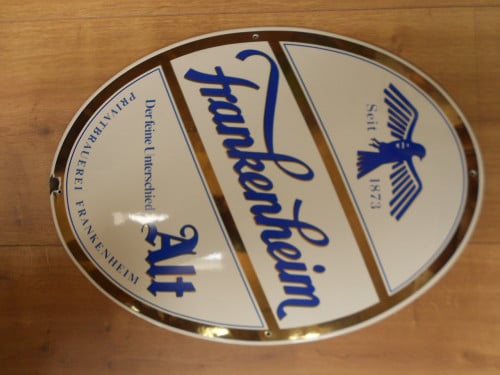 Emaille reclamebord Frankenheim alt bier schild jaren 80