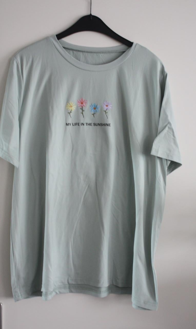 Groen shirt met bloemen print maat 1xl