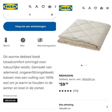 2 wollen dekbedden zgan