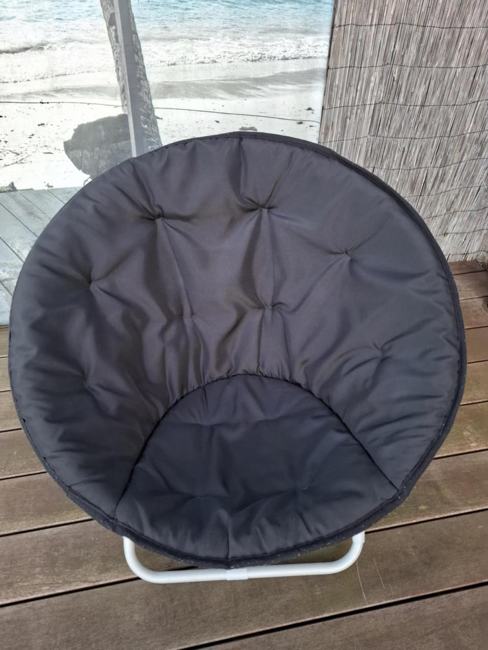 Comfortabele Maanstoel- Lounge-Klapstoel (Zwart/Grijs)