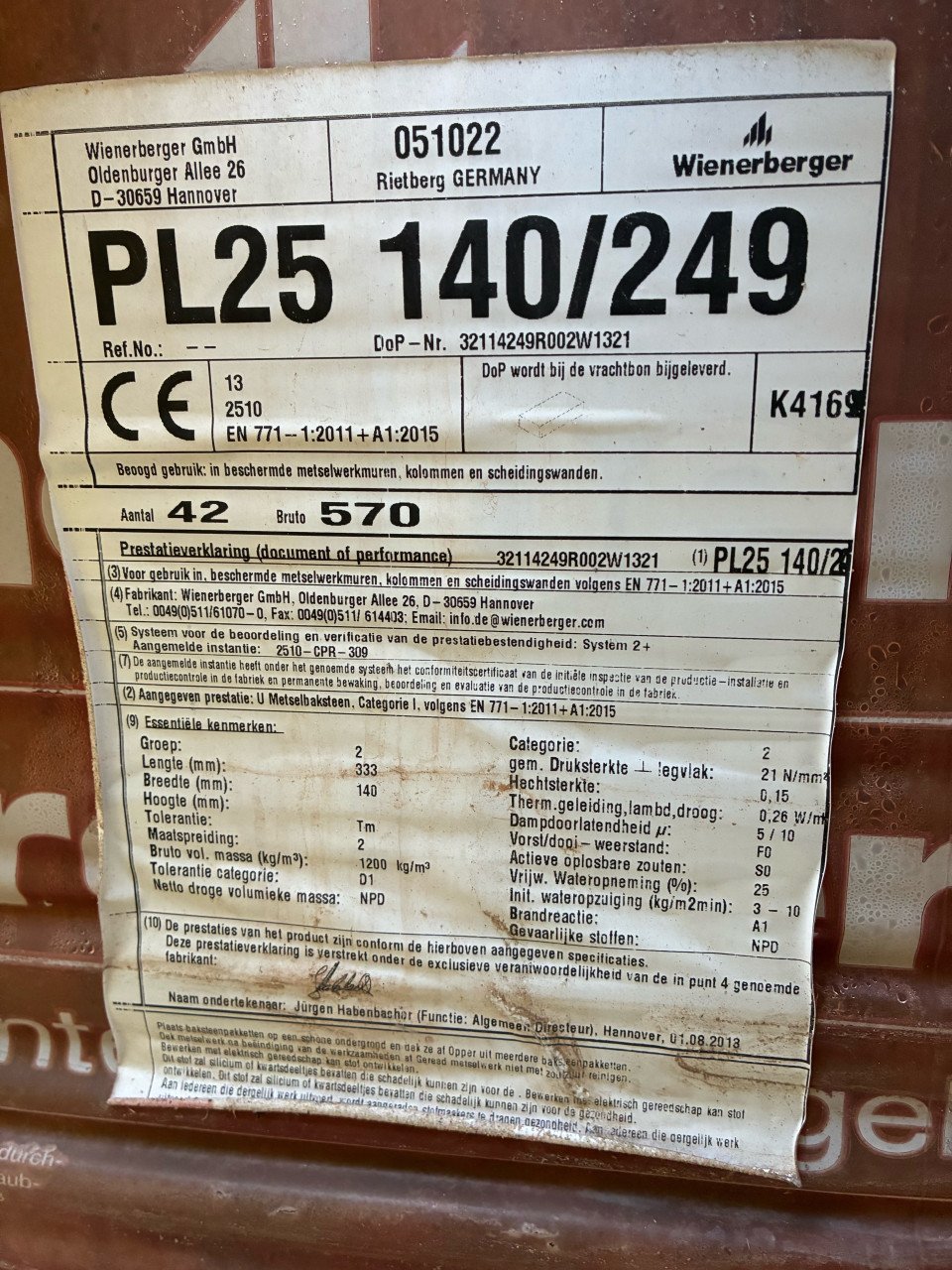Porotherm pl 25 333x140x249