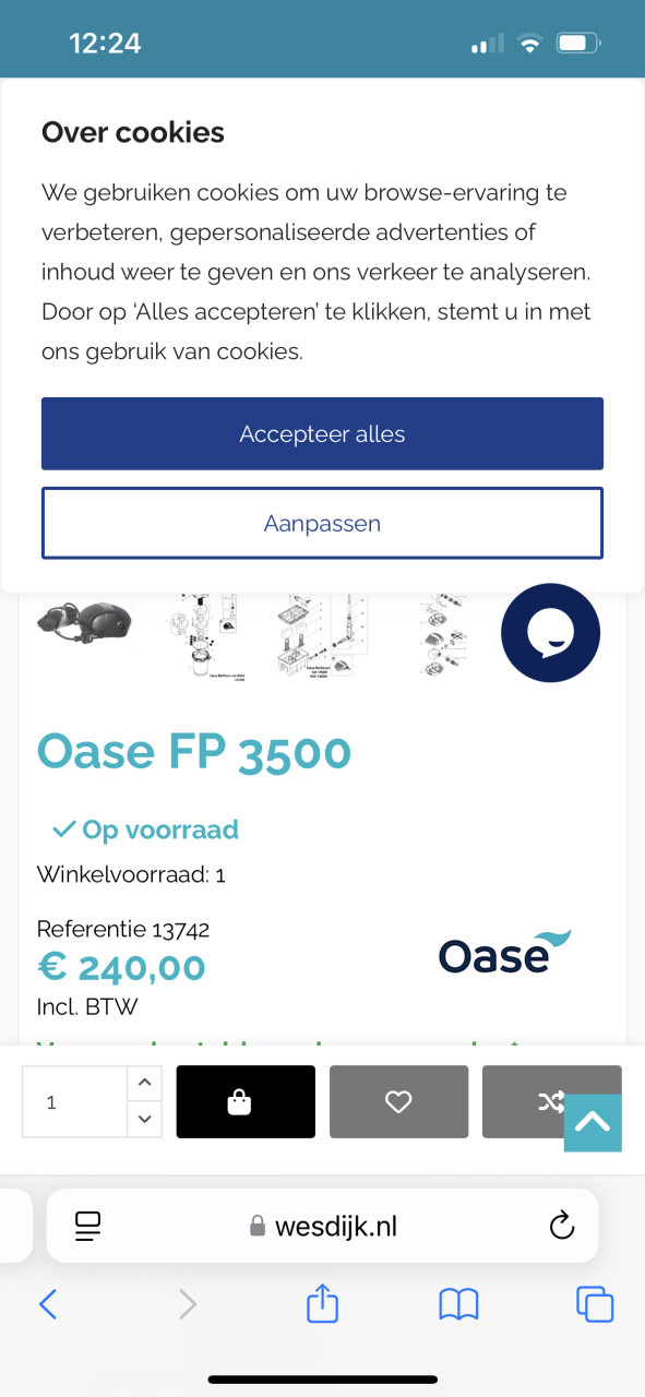 Te koop oase fp sterke en zuinige Vijverpomp en 3500 lpu  nieuwe pomp