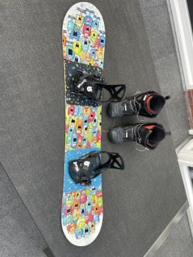 Snowboard set Burton 120cm kids met bindingen en schoenen