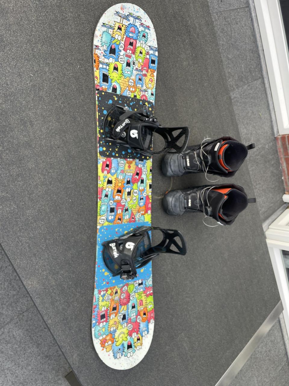 Snowboard set Burton 120cm kids met bindingen en schoenen