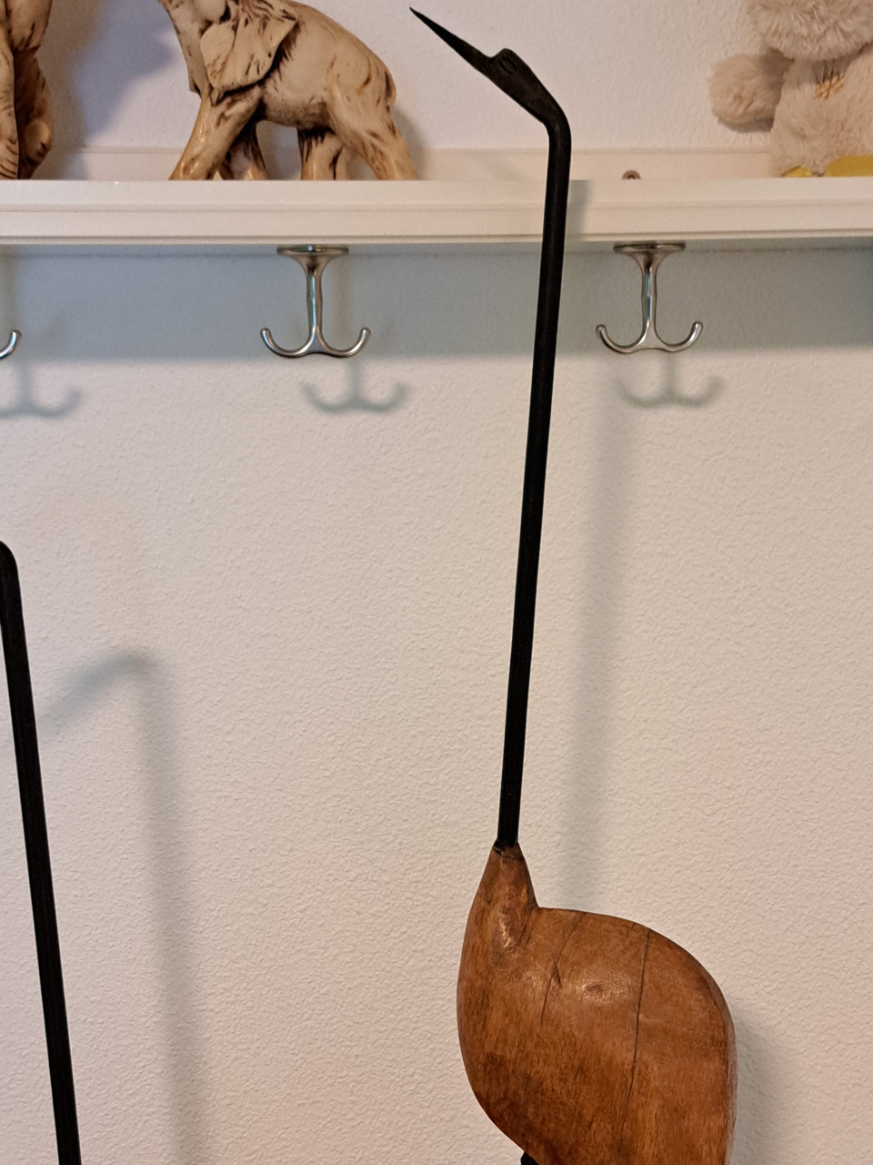 Set van 3 mooie decoratieve reigers metaal/hout
