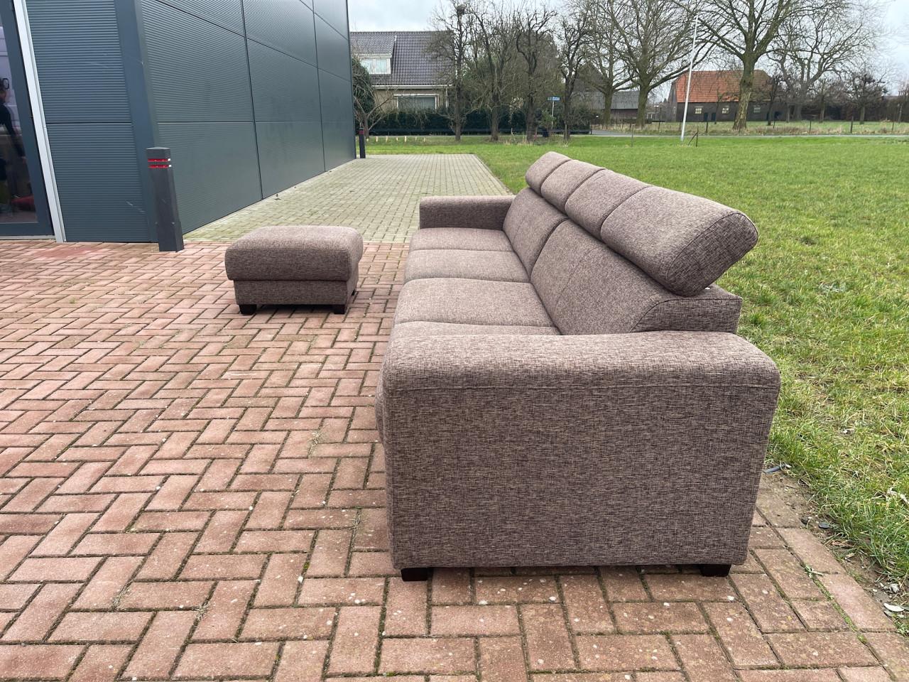 GRATIS LEVERING HEEL NL Grote Stoffen 4zit Bankstel + Hocker