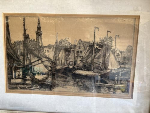De Haven van Veere met schepen uit Arnemuiden  door Louis Heymans