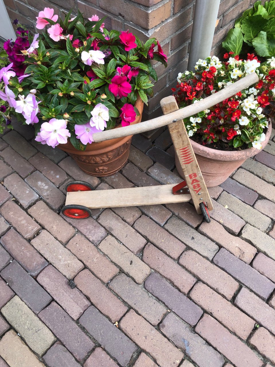 Vintage houten stepje.