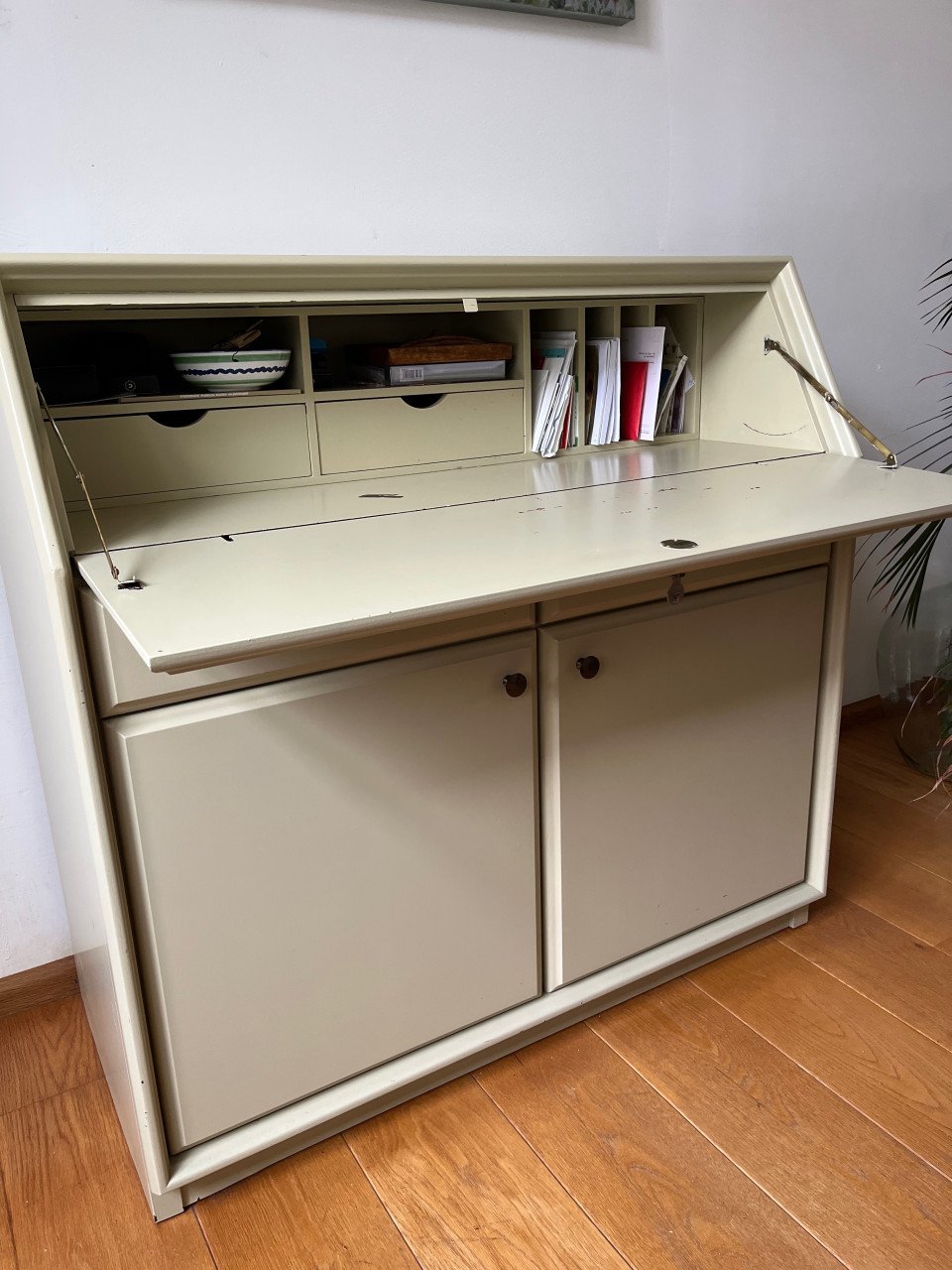 Secretaire, massief mahonie hout