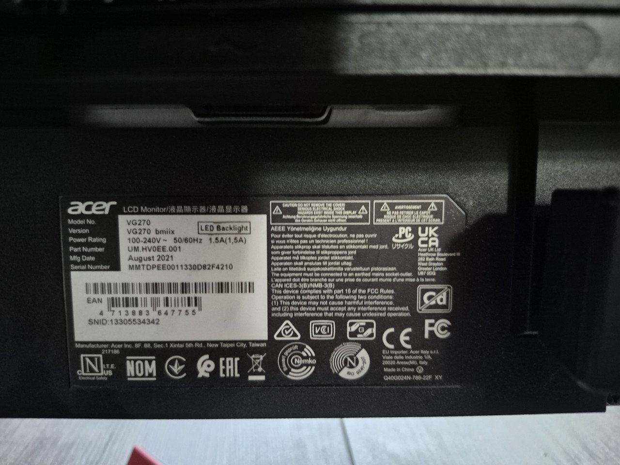 ACER Nitro VG270BMIIX
