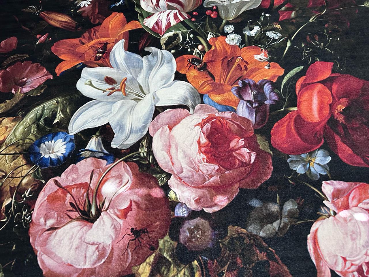 Rond vloerkleed met bloemenprint - Nieuwstaat