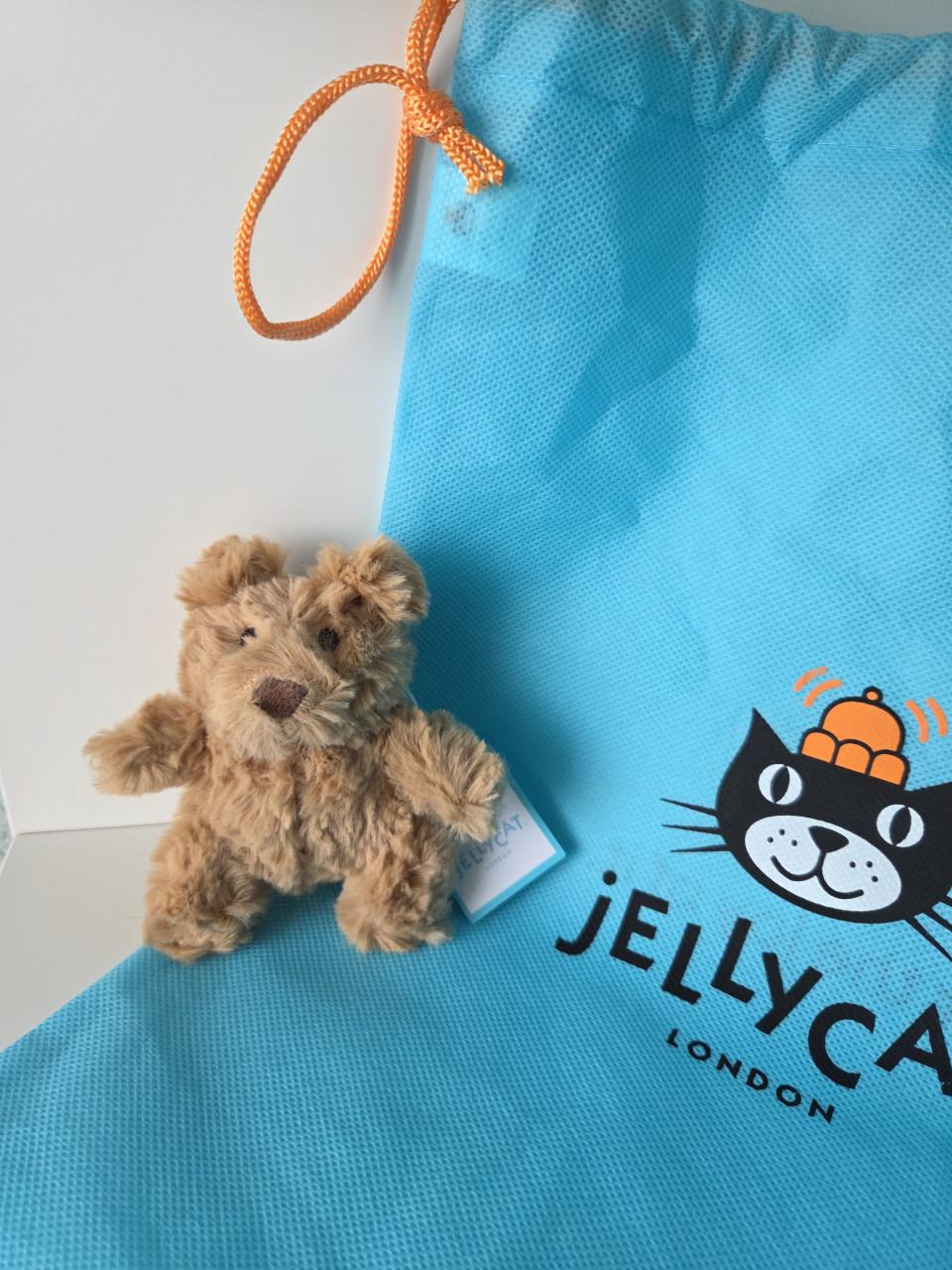 Bartholomew bear bag charm sleutelhanger met Jellycat labels