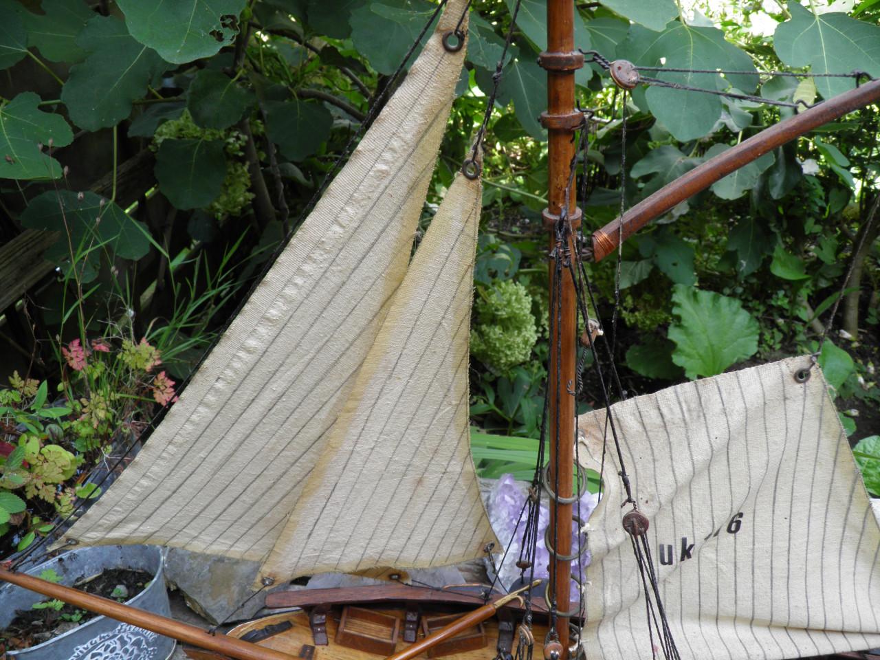 Houten vissersboot, model, handgemaakt