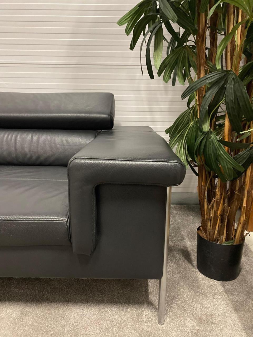 GRATIS LEVERING HEEL NL Antraciet Leer Bankstel 3+2,5 Zits