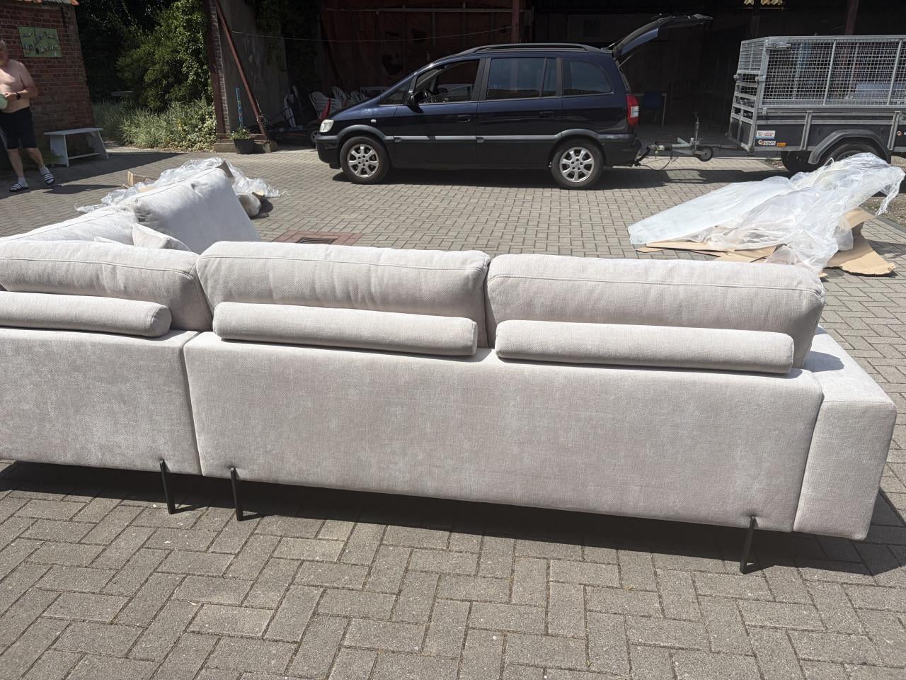 Beige hoekbank