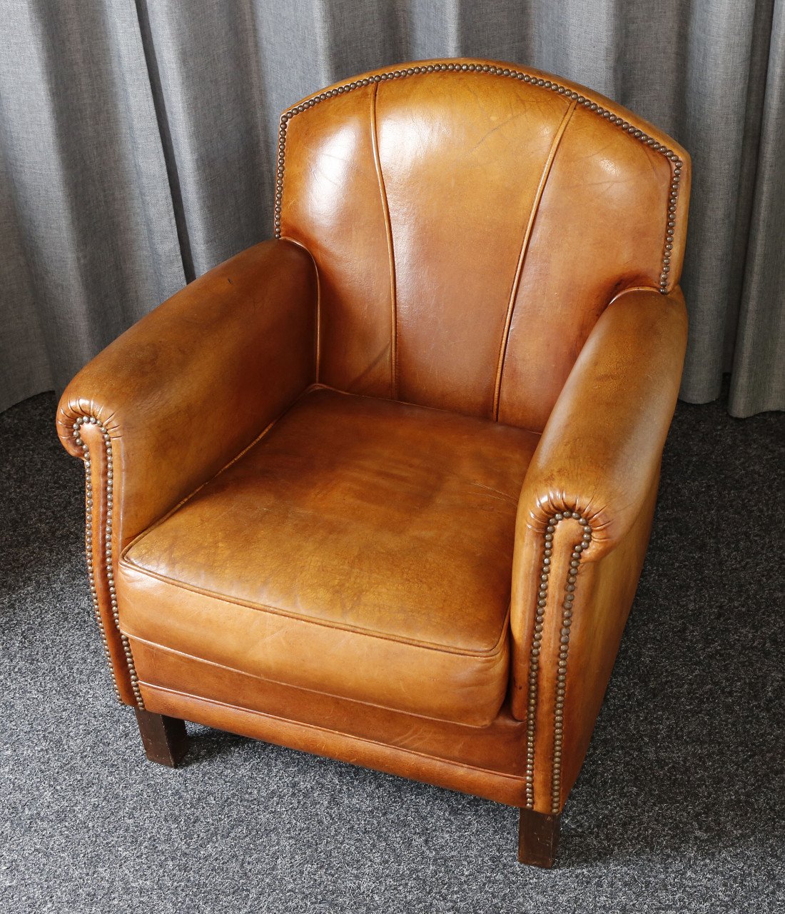 Meubels - 2 schapenleder bijzet fauteuils - bruin