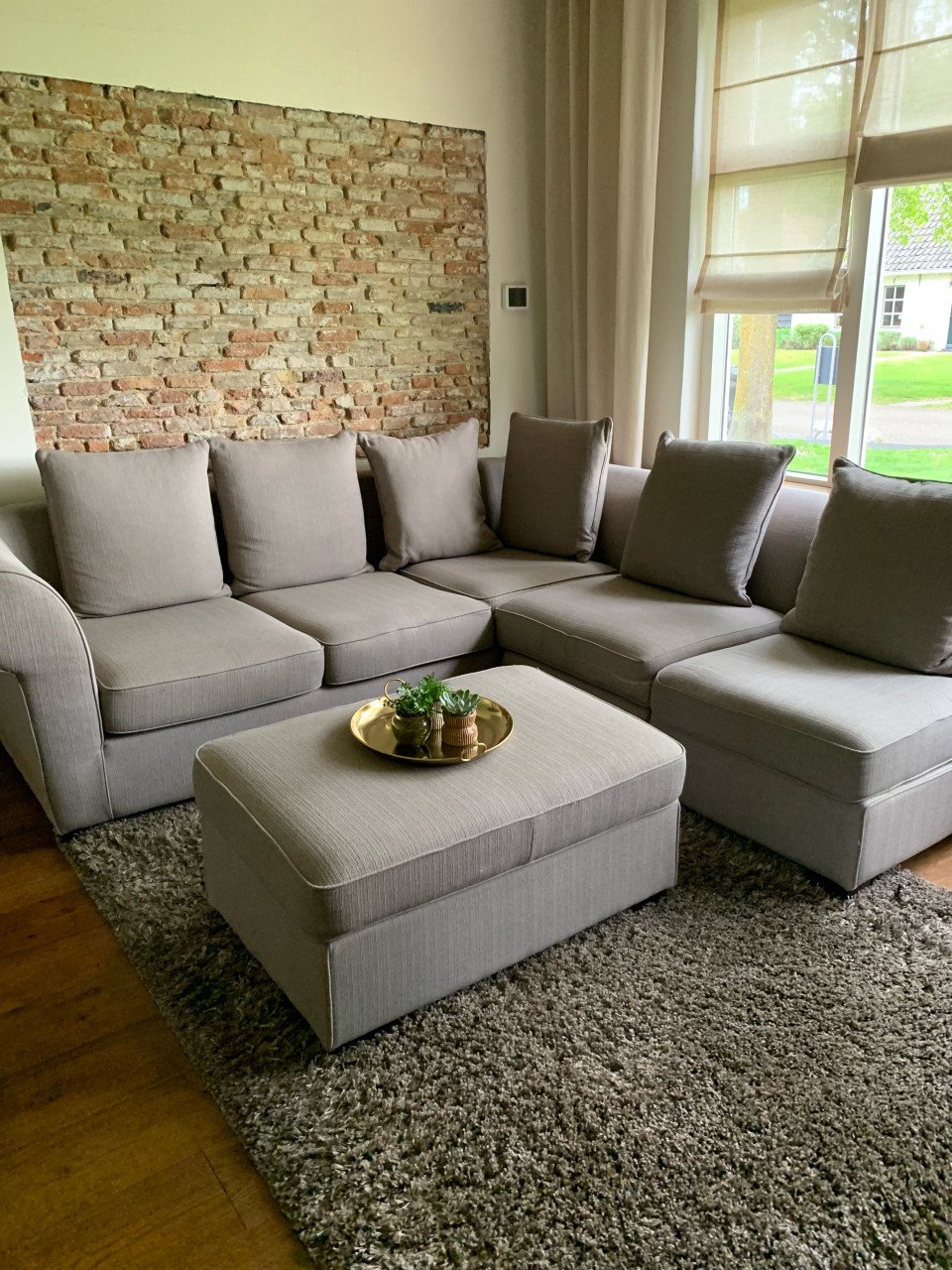 Bankstel hoekbank taupe