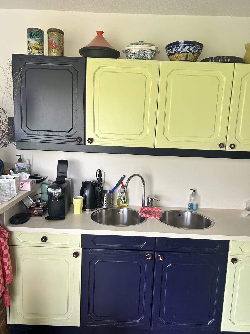 Originele massief eikenhouten retro Bruynzeel hoekkeuken