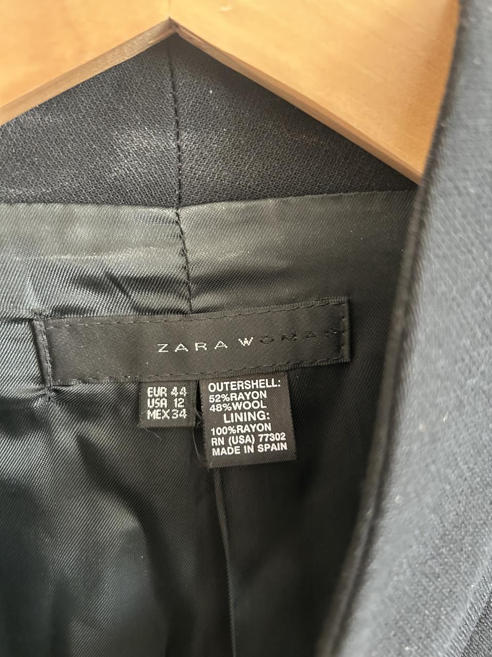 Zwarte Zara W blazer met nepbontrandje- Maat 44