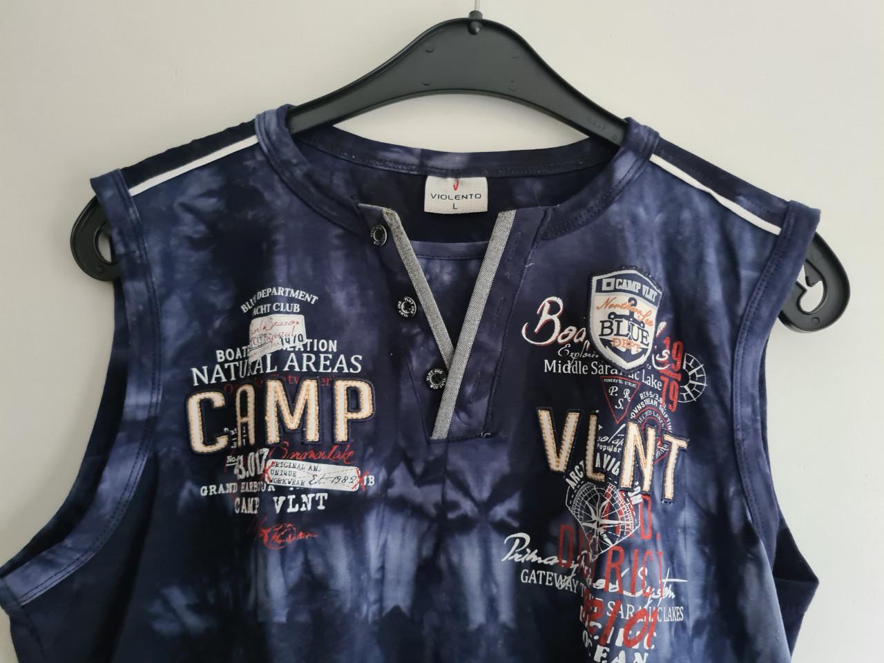 Violento tanktop met een blauwe tie-dy Maat L