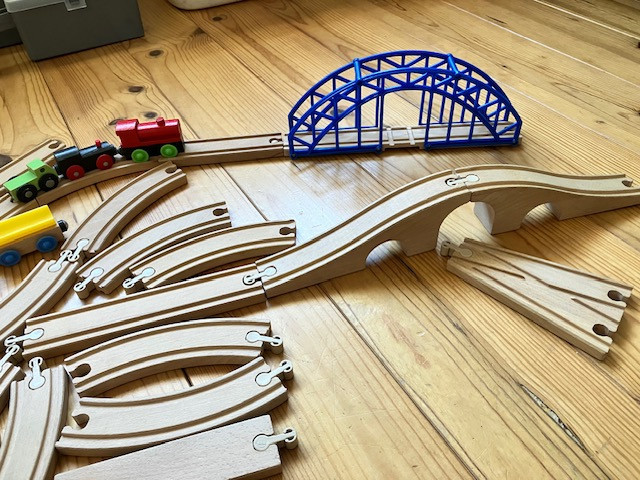 Houten treinbaan