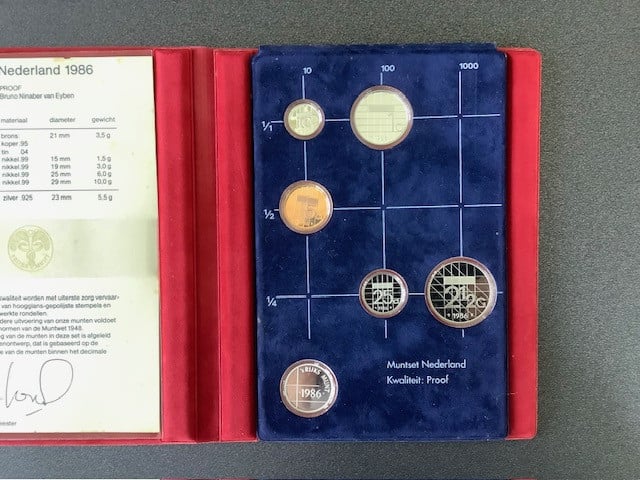 Nederland , jaarset 1986 in proof kwaliteit.
