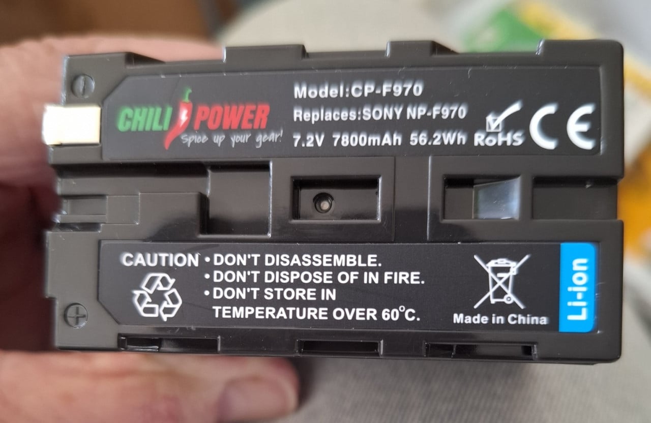 Videopakket: 2x Chili Power NP-F970 accu 7800mAh + dubbele lader met kabel