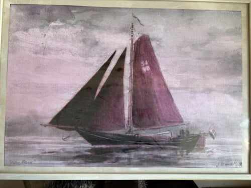 Halve Maen Hoogaars aquarel van J Louwerse