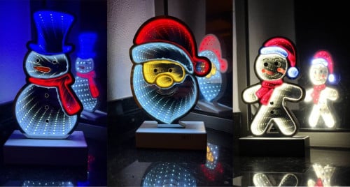 Set 3D Infinity USB, timer, batterij kerstman sneeuwpop