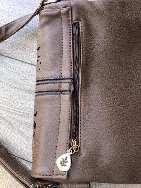 Mooie bruine leren tas, NIEUW!