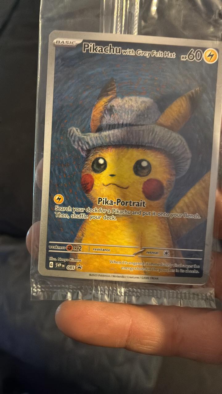 Sealed pikachu grey felt